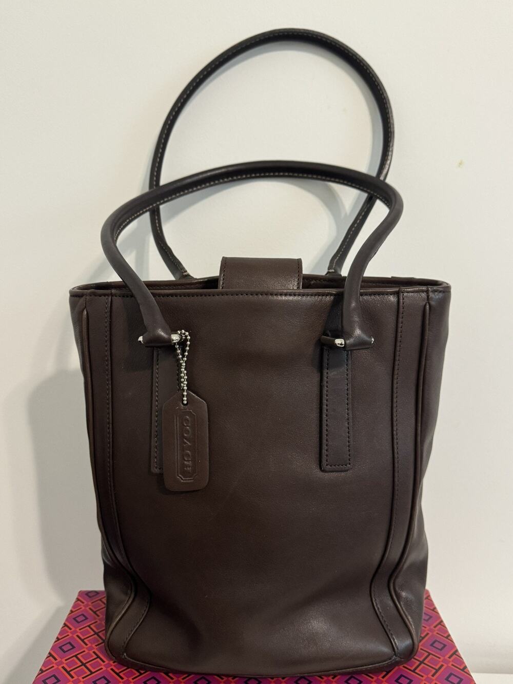 Vintage Coach Brown Leather Bonnie Cashin Legacy Slim Tote 2001, No. L0P-9422
